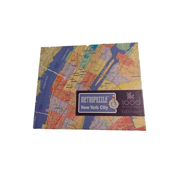New York City Jigsaw Puzzle NYC Geotoys Metropuzzle 1000 Piece Big Apple Map - Picture 1 of 3